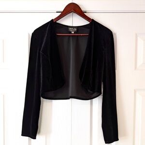 Real 90s Vintage Velvet Bolero Onyx Nite by Wendy Chaitin Made in USA Size 10